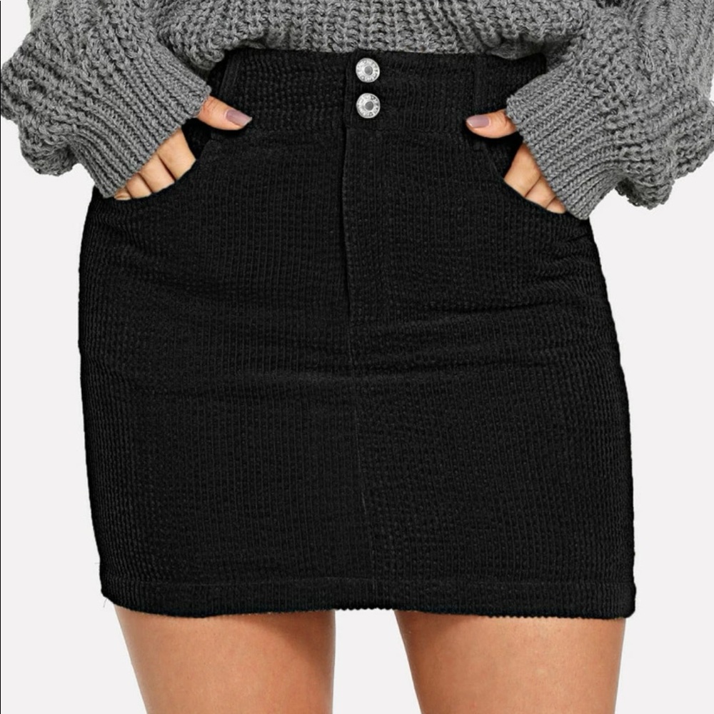 Brand new never worn, Black corduroy skirt, very soft :)